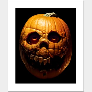 Scary Halloween Pumpkin Art Posters and Art